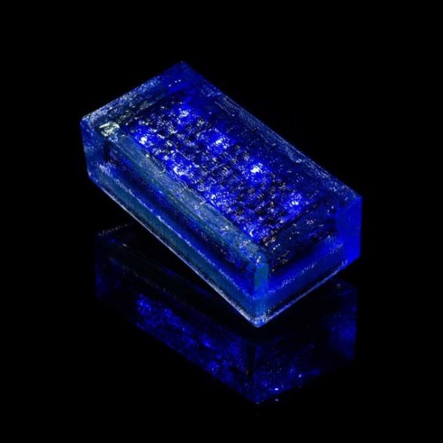 Светодиодная брусчатка LED Solar Glass на солнечных батареях 200x100 мм синяя IP69K