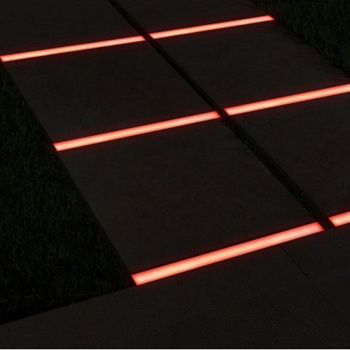 Тротуарный светильник Люмбрус LED Line 300x30 мм красный